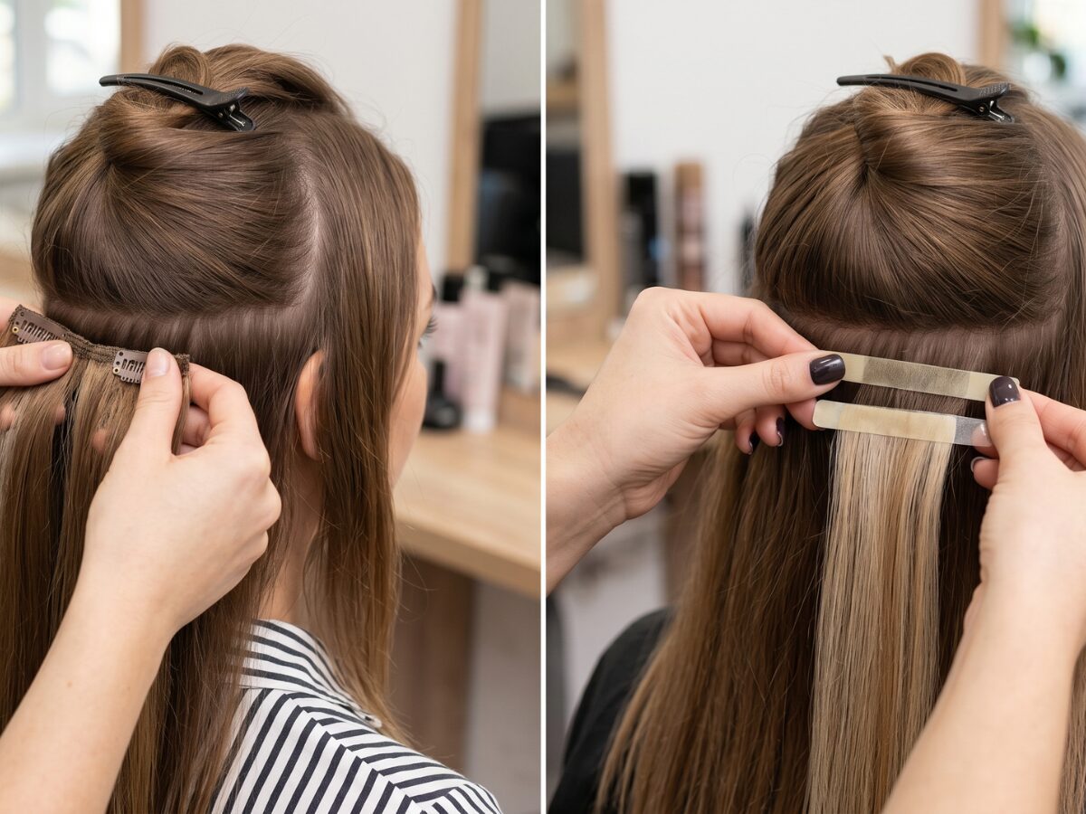 clip-in vs. tape-in extensions